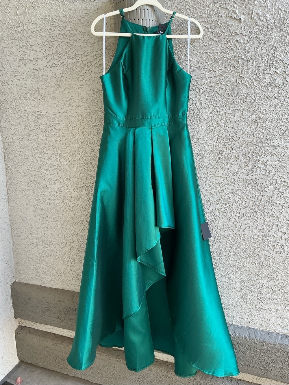 NWT Lulu’s Broadway Show Emerald Green High-Low Maxi Gown Dress M & XL 882102 - Picture 3 of 15